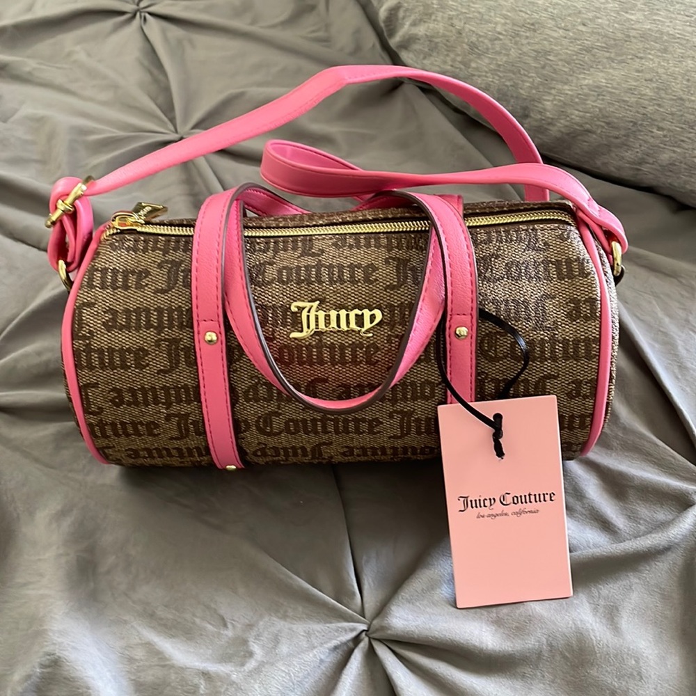 Juicy Couture Mini Barrel Crossbody - Chestnut Chino/Pink